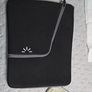 Elegant Black Laptop Sleeve with Gray Accents